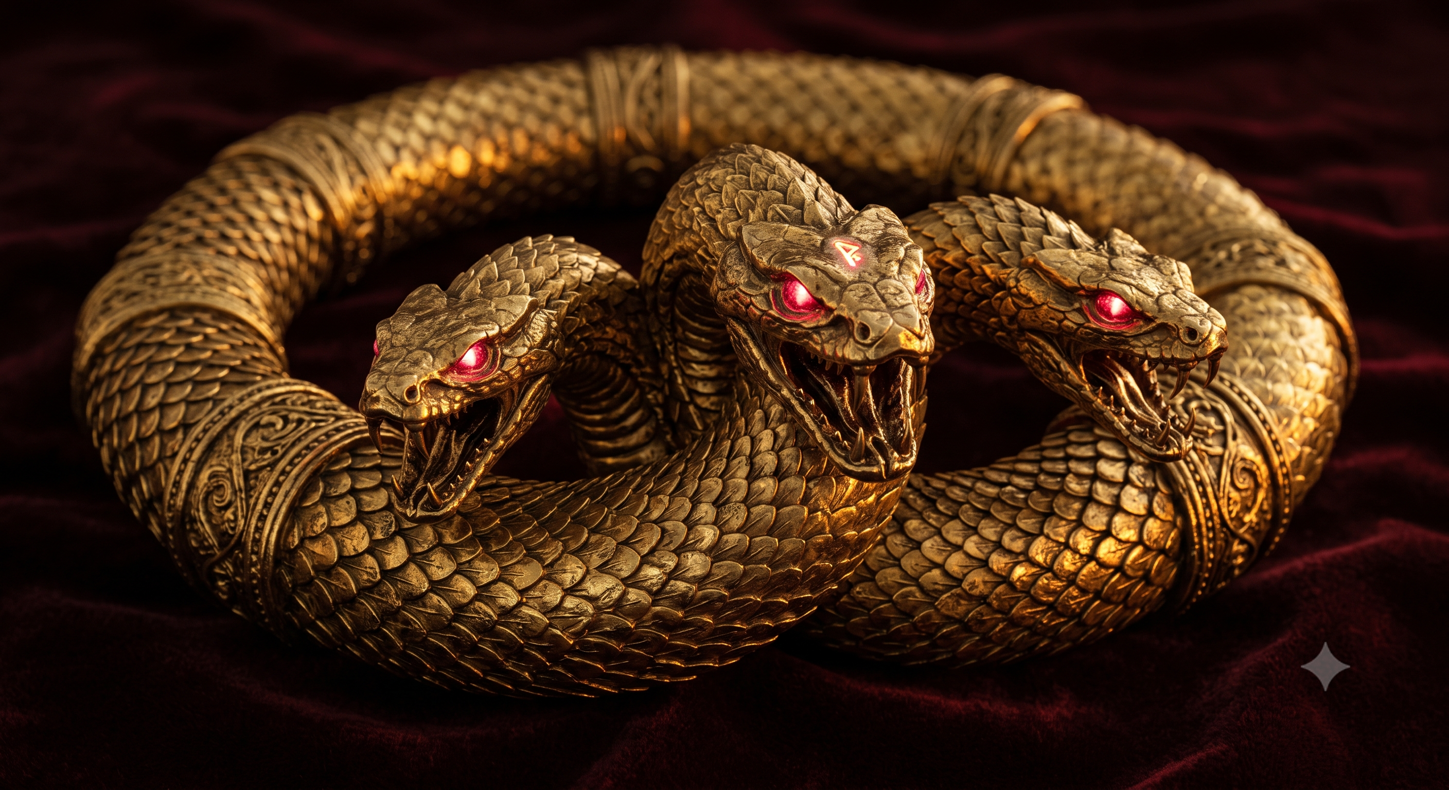 The Golden Serpent of Unbroken Pacts, a three-headed golden torc with ruby eyes