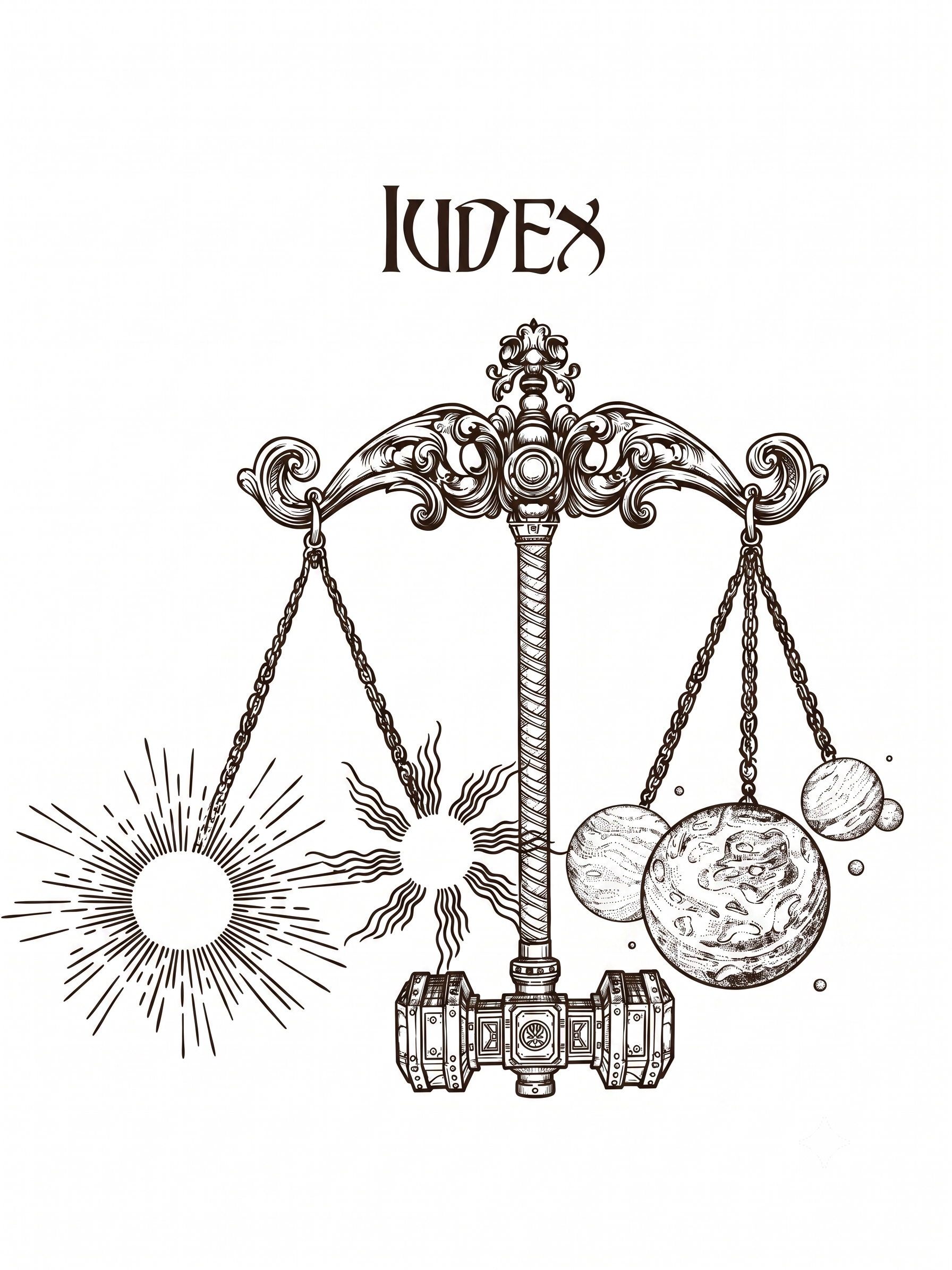 Ink illustration of the Iüdex holy symbol