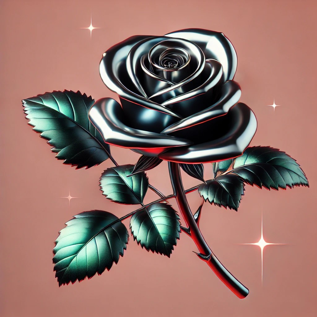 A black rose with a red edge